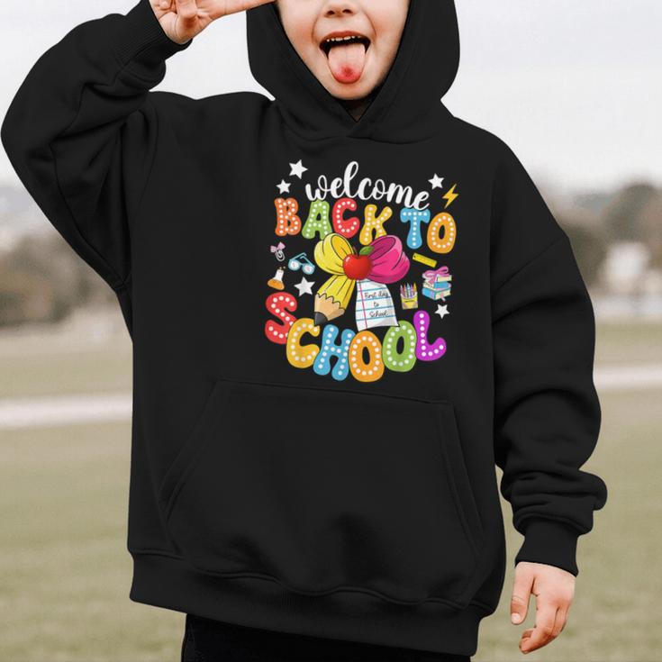 Back To School Pencil Coquette Bow First Day Of School Kids Graphic Kid Hoodie