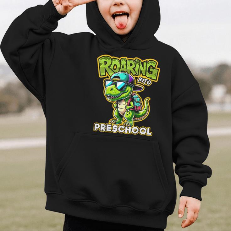 Back To School Preschool Dinosaur First Day Of School Boy Graphic Kid Hoodie Back To School Preschool Dinosaur First Day Of School Boy Graphic Kid Hoodie