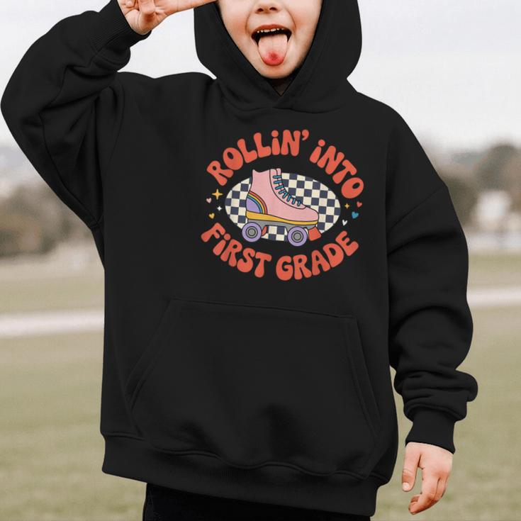 Back To School Rollin Into First Grade Girls Graphic Kid Hoodie Back To School Rollin Into First Grade Girls Graphic Kid Hoodie
