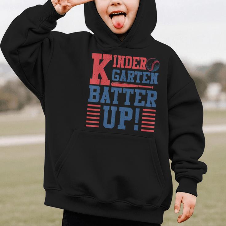 Baseball Kindergarten Back To School Kindergarten Batter Up Graphic Kid Hoodie Baseball Kindergarten Back To School Kindergarten Batter Up Graphic Kid Hoodie