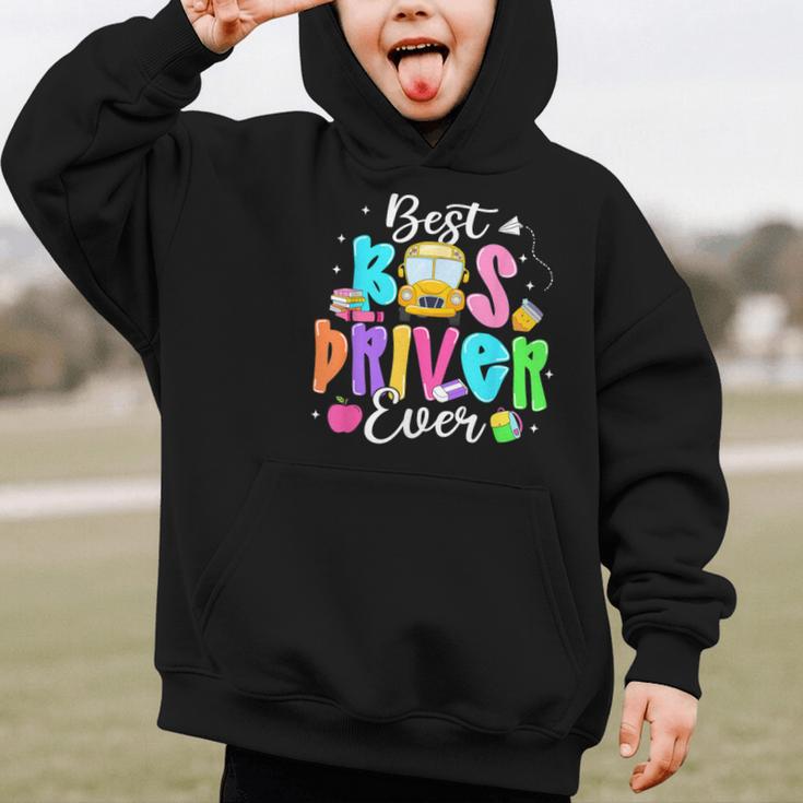Best Bus Driver Ever Back To School Graphic Kid Hoodie Best Bus Driver Ever Back To School Graphic Kid Hoodie
