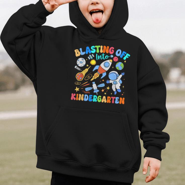 Blasting Off Into Kindergarten Back To School Boys Kid Graphic Kid Hoodie Blasting Off Into Kindergarten Back To School Boys Kid Graphic Kid Hoodie