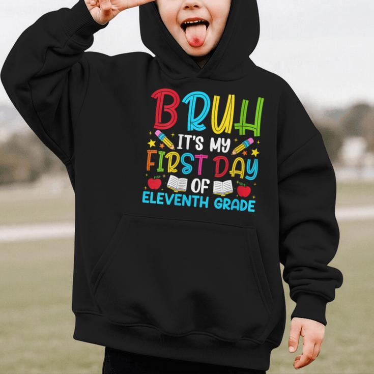 Bruh It's My First Day Of Junior Back To School Graphic Kid Hoodie