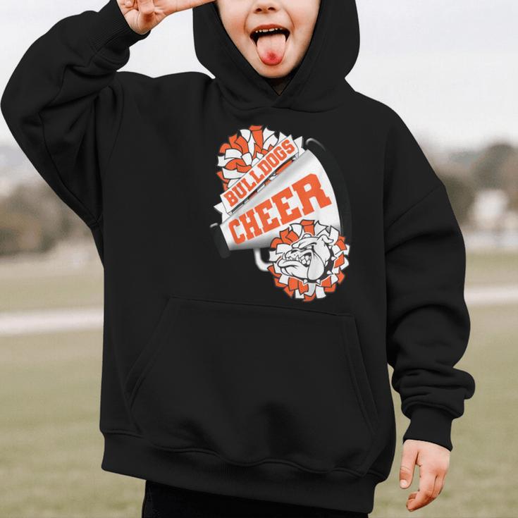 Bulldogs Cheerleading Back To School Cheer Team Orange Graphic Kid Hoodie Bulldogs Cheerleading Back To School Cheer Team Orange Graphic Kid Hoodie