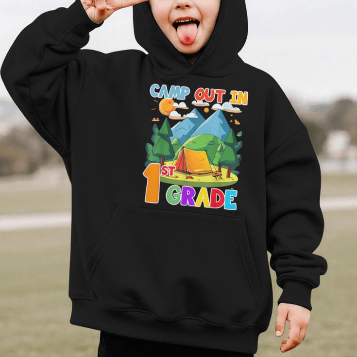 Camp Out In 1st Grade Back To School For Camping Lover Graphic Kid Hoodie Camp Out In 1st Grade Back To School For Camping Lover Graphic Kid Hoodie
