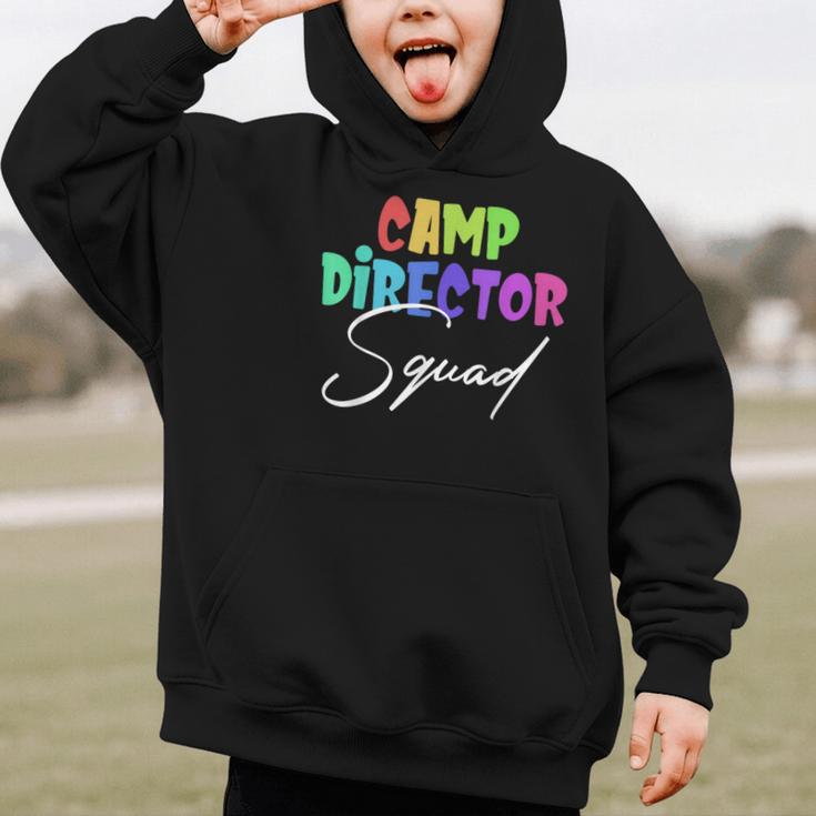 Camp Director Squad Counselor Camper Camping Back To School Graphic Kid Hoodie Camp Director Squad Counselor Camper Camping Back To School Graphic Kid Hoodie