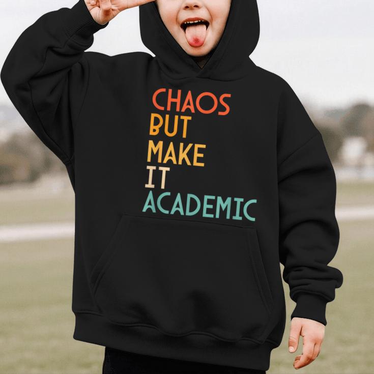 Chaos But Make It Academic Retro Back To School Graphic Kid Hoodie
