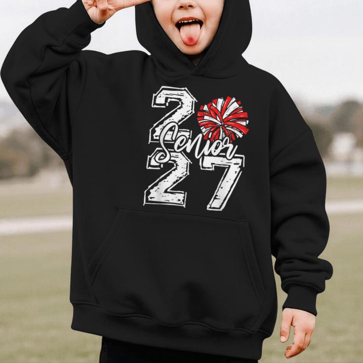 Class Of 2027 Cheer Red Senior 2027 Back To School Graphic Kid Hoodie