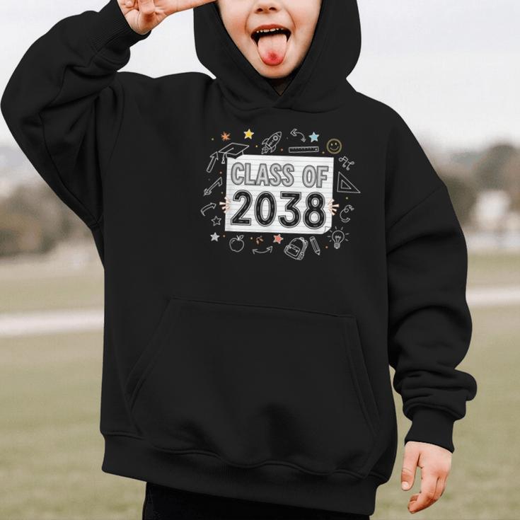 Class Of 2038 Grow Wiith Me School Back To School First Day Graphic Kid Hoodie