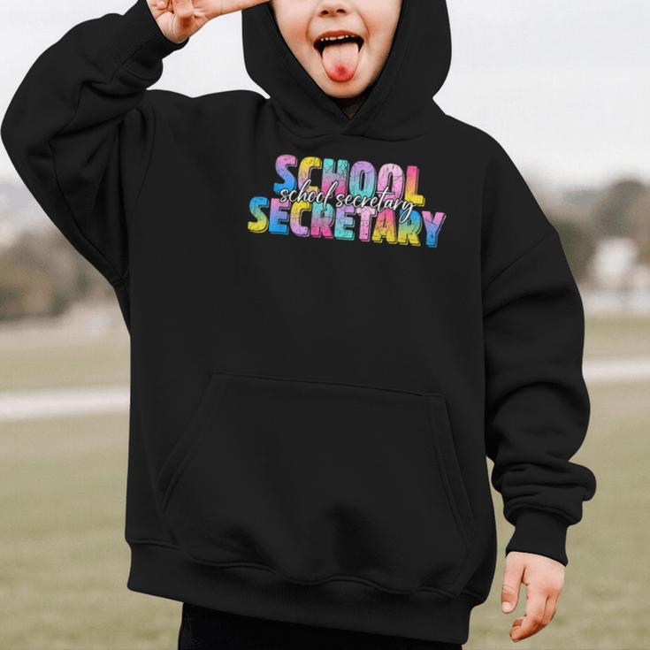 Colorful School Secretary Back To School Rainbow Graphic Kid Hoodie Colorful School Secretary Back To School Rainbow Graphic Kid Hoodie