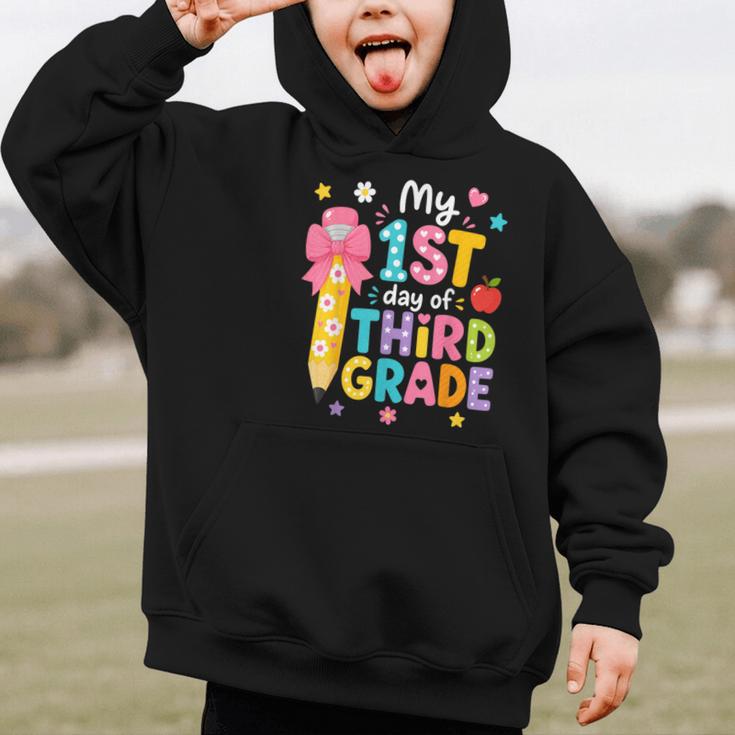 Cute My 1st Day Of Third Grade Pencil Back To School Girls Graphic Kid Hoodie Cute My 1st Day Of Third Grade Pencil Back To School Girls Graphic Kid Hoodie