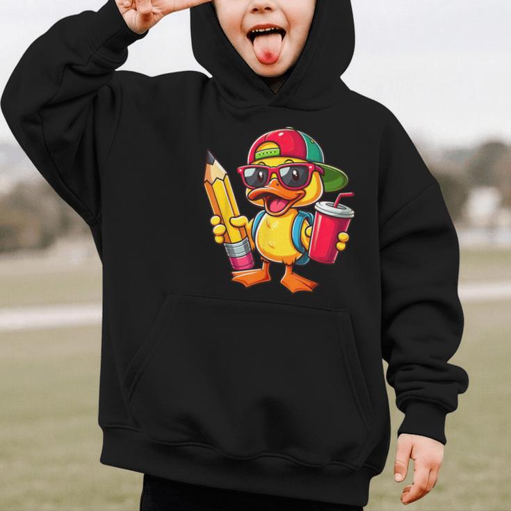 Cute Duck Lover Pencil Back To School Kids Boys Girls Graphic Kid Hoodie Cute Duck Lover Pencil Back To School Kids Boys Girls Graphic Kid Hoodie
