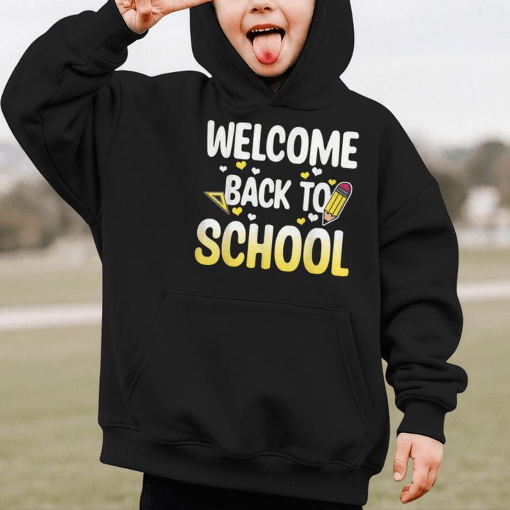 Cute Welcome Back To School 1st Day Back To School First Day Graphic Kid Hoodie Cute Welcome Back To School 1st Day Back To School First Day Graphic Kid Hoodie
