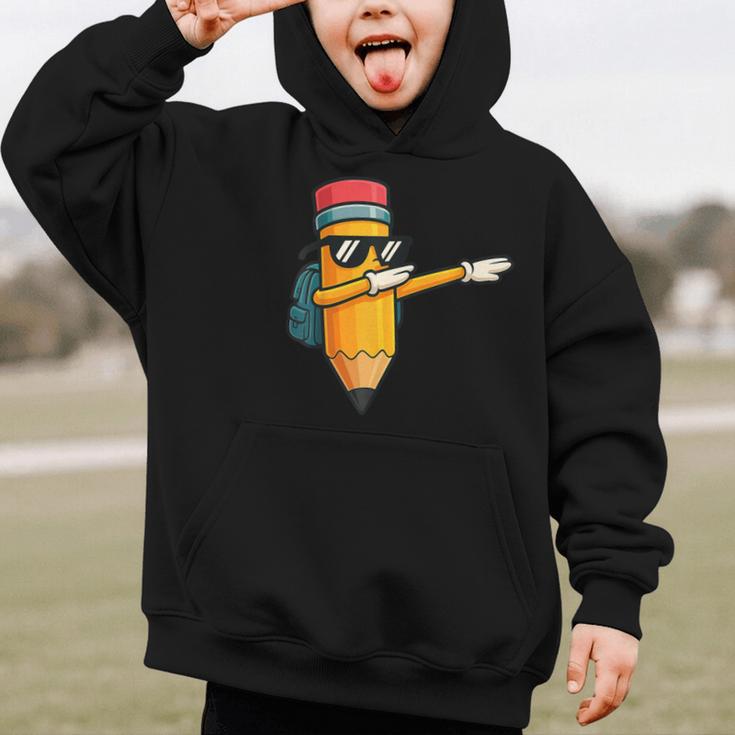 Dabbing Pencil Dancing Back To School First Day Student Boys Graphic Kid Hoodie Dabbing Pencil Dancing Back To School First Day Student Boys Graphic Kid Hoodie