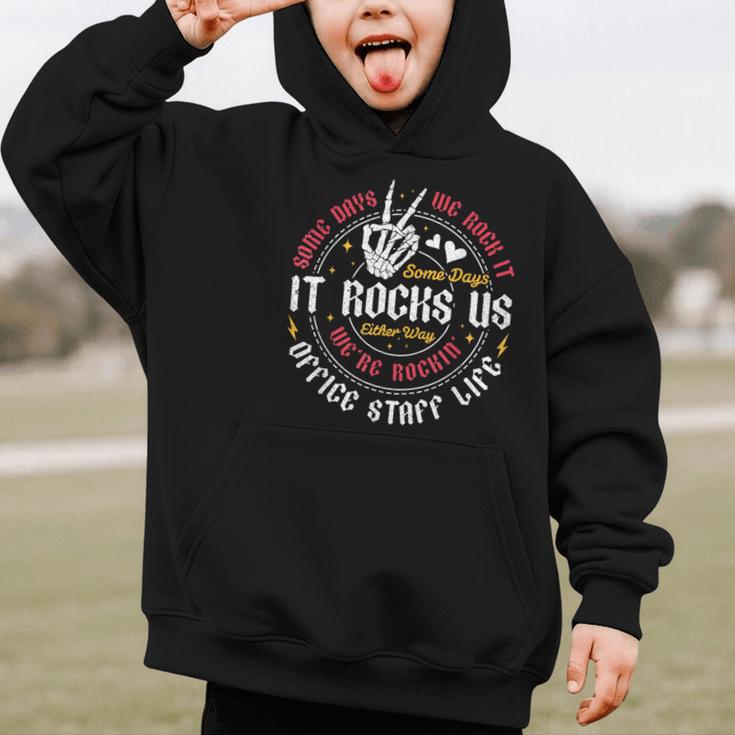 Some Days We Rock It Office Staff Life Back To School Graphic Kid Hoodie Some Days We Rock It Office Staff Life Back To School Graphic Kid Hoodie