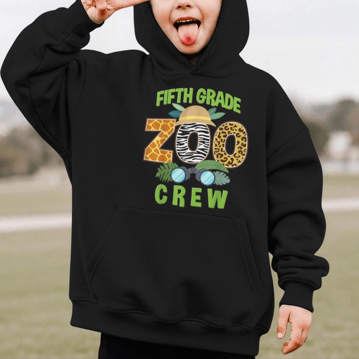 Fifth Grade Zoo Crew Wild Animal Safari Back To School Graphic Kid Hoodie Fifth Grade Zoo Crew Wild Animal Safari Back To School Graphic Kid Hoodie
