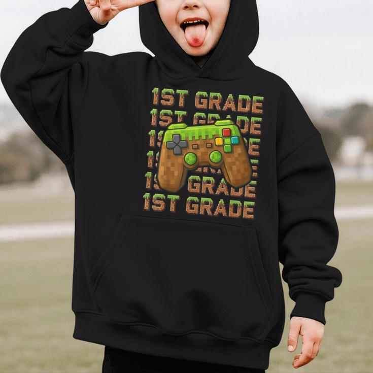 First Day Of 1st Grade Level Begins Back To School Girl Boy Graphic Kid Hoodie First Day Of 1st Grade Level Begins Back To School Girl Boy Graphic Kid Hoodie