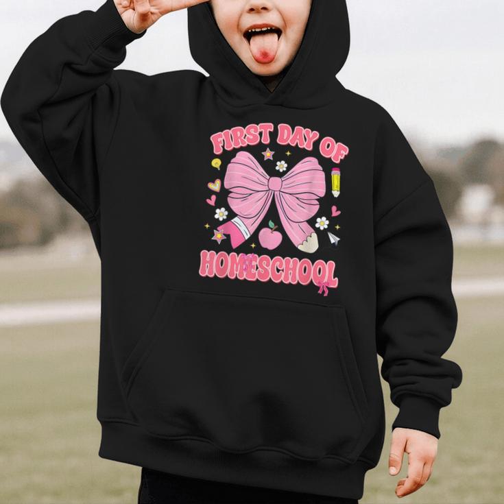 First Day Of Homeschool Coquette Back To School Girls Graphic Kid Hoodie First Day Of Homeschool Coquette Back To School Girls Graphic Kid Hoodie
