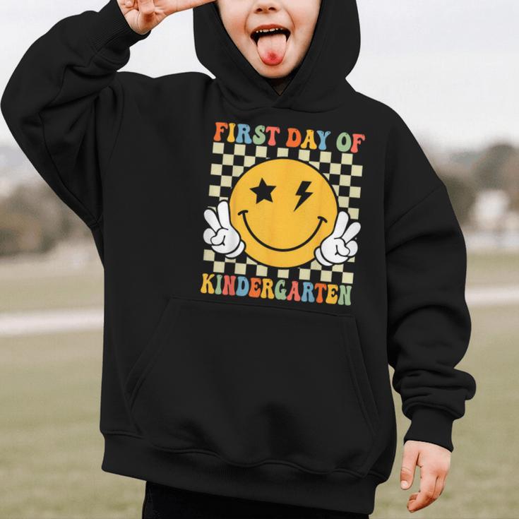 First Day Of Kindergarten Retro Back To School Girls Kids Graphic Kid Hoodie First Day Of Kindergarten Retro Back To School Girls Kids Graphic Kid Hoodie