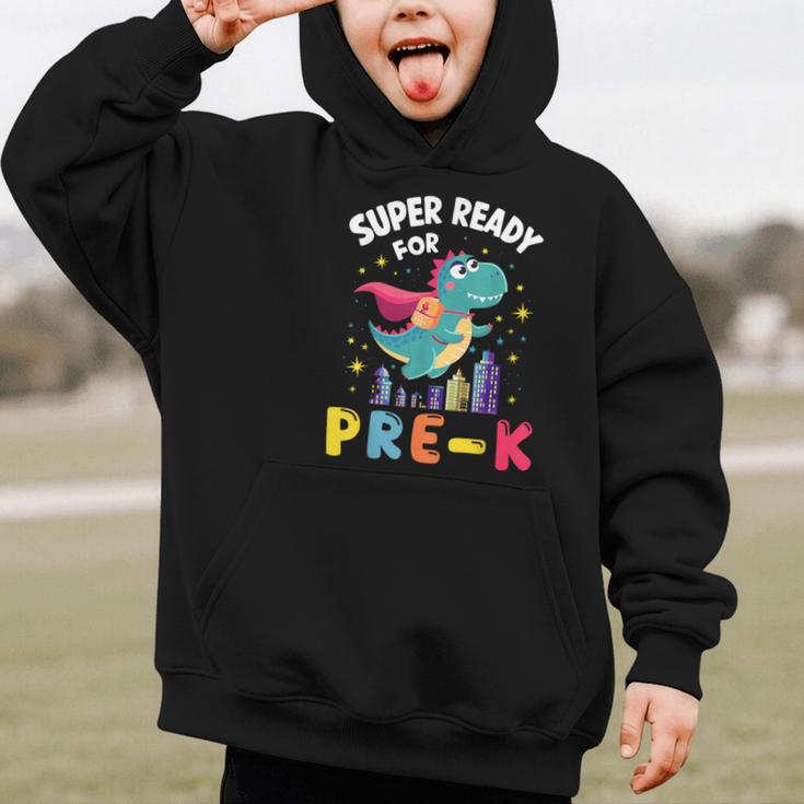 First Day Pre-K Back To School Dinosaur Graphic Kid Hoodie First Day Pre-K Back To School Dinosaur Graphic Kid Hoodie