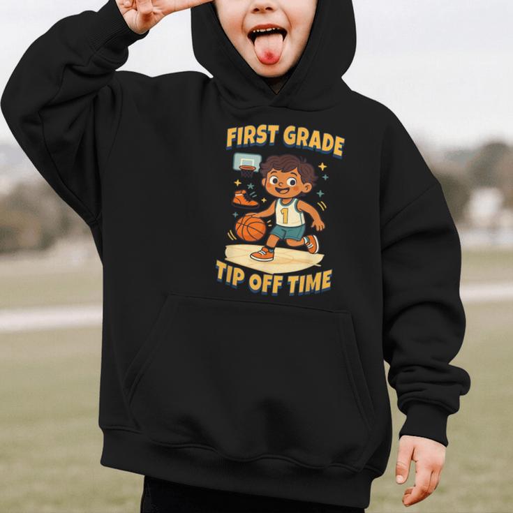 First Grade Basketball Back To School Slam Dunk Style Graphic Kid Hoodie First Grade Basketball Back To School Slam Dunk Style Graphic Kid Hoodie