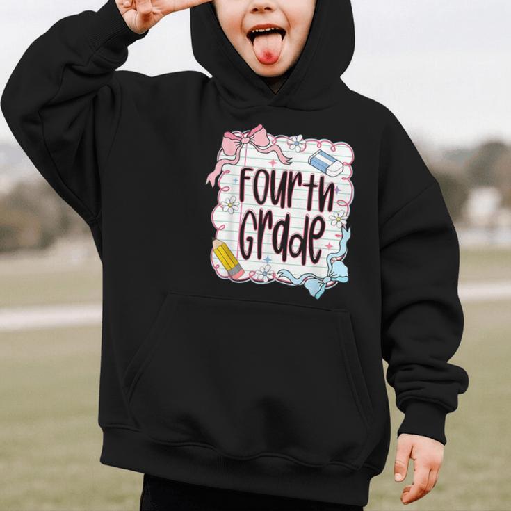 Fourth Grade Back To School For Girls Pink Notebook Graphic Kid Hoodie Fourth Grade Back To School For Girls Pink Notebook Graphic Kid Hoodie
