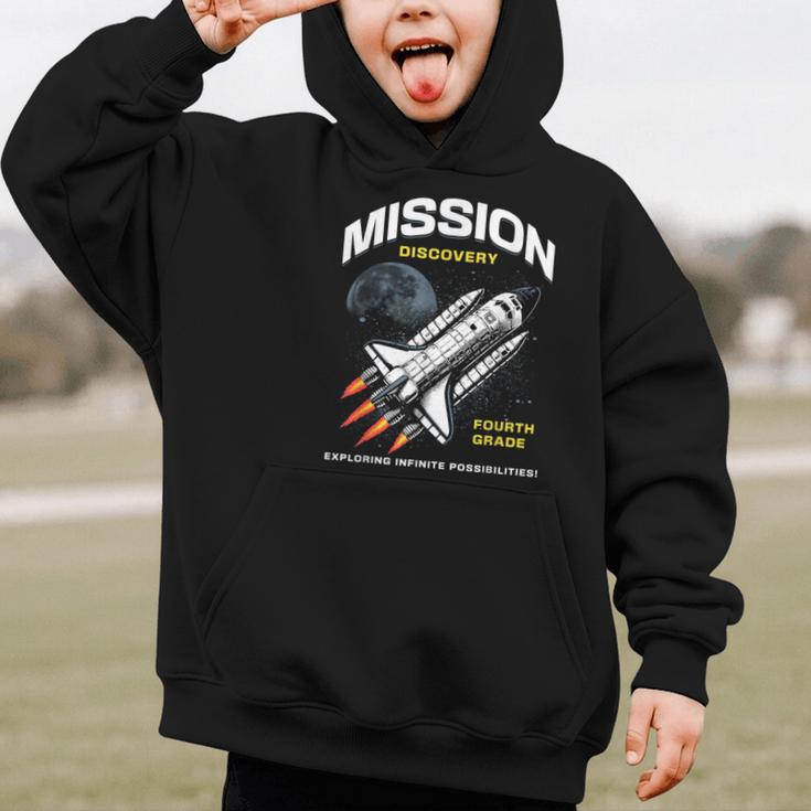 Fourth Grade Back To School Space Rocket Astronaut Graphic Kid Hoodie Fourth Grade Back To School Space Rocket Astronaut Graphic Kid Hoodie