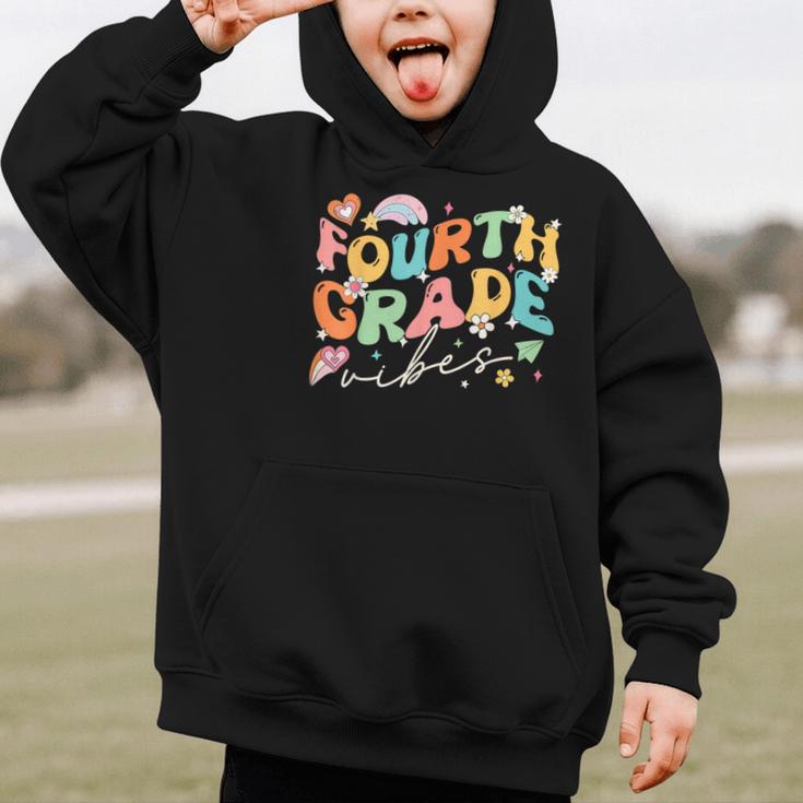 Fourth Grade Vibes 4th Grade Team Groovy Back To School Graphic Kid Hoodie