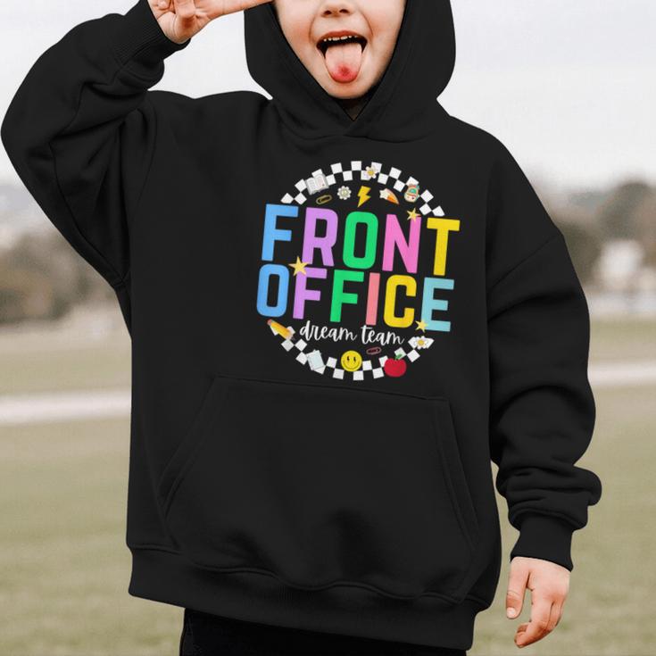 Front Office Squad Back To School Happy First Day Of School Graphic Kid Hoodie Front Office Squad Back To School Happy First Day Of School Graphic Kid Hoodie
