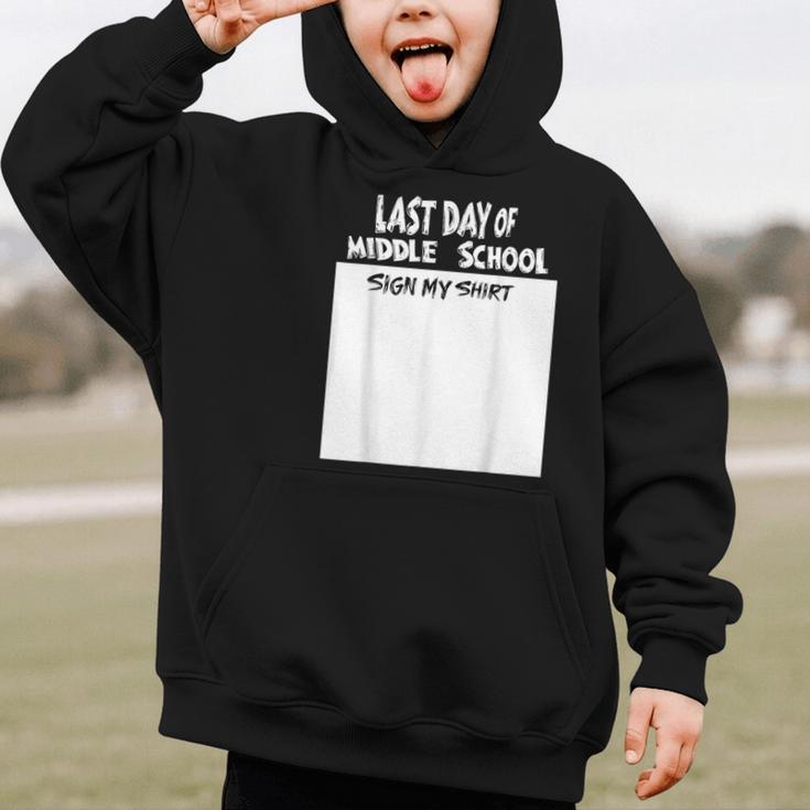 Fun Last Day Of School Sign My Shirt Back To School Cool Graphic Kid Hoodie