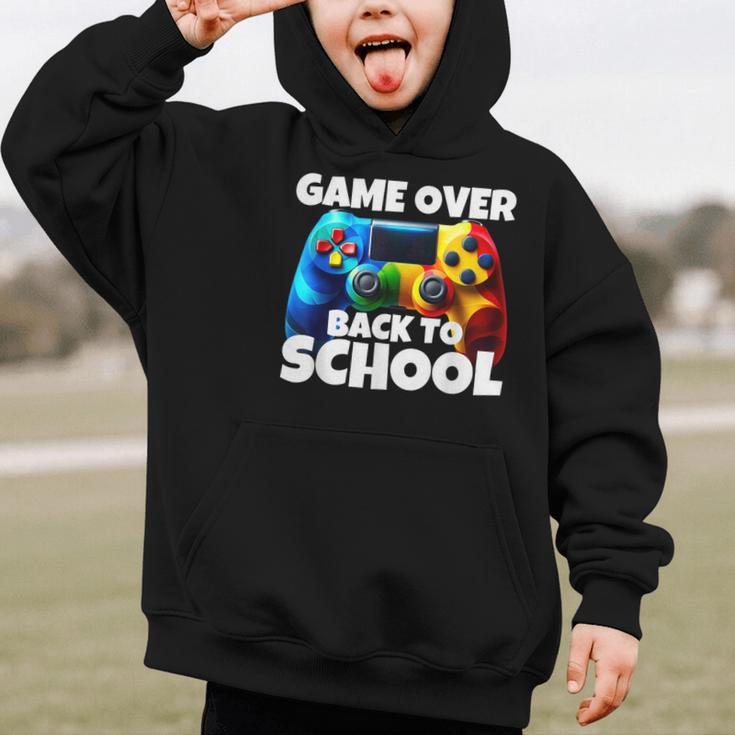 Game Over Back To School Gaming Controller Kids Gamer Graphic Kid Hoodie