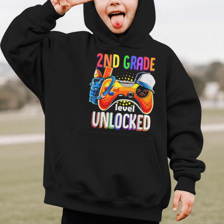 Gamer Back To School Gamepad 2nd Second Grade Level Unlocked Graphic Kid Hoodie Gamer Back To School Gamepad 2nd Second Grade Level Unlocked Graphic Kid Hoodie