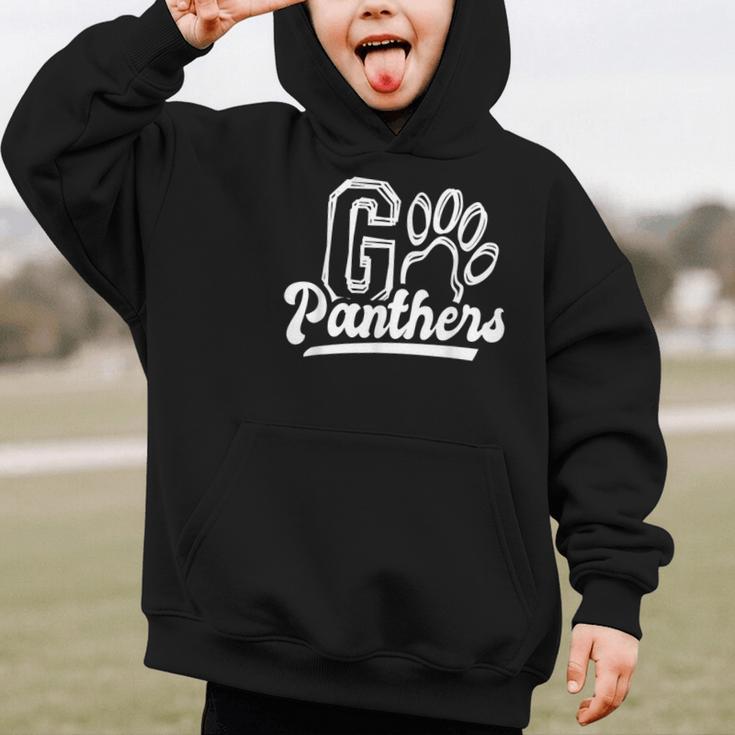 Go Cheer Panthers School Spirit Team Panther Back To School Graphic Kid Hoodie Go Cheer Panthers School Spirit Team Panther Back To School Graphic Kid Hoodie