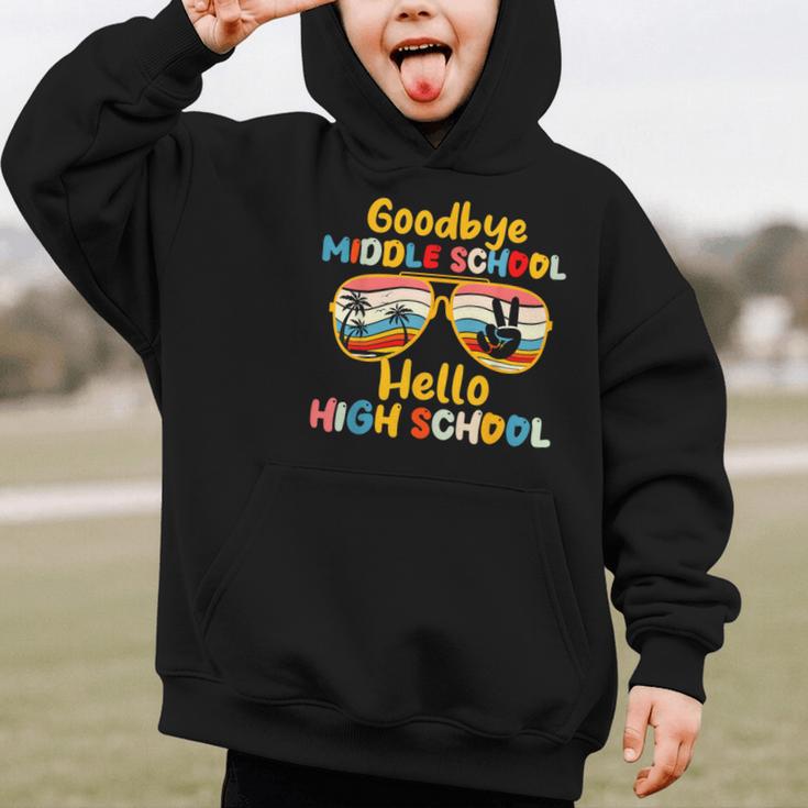 Goodbye Middle School Hello High School Back To School Graphic Kid Hoodie