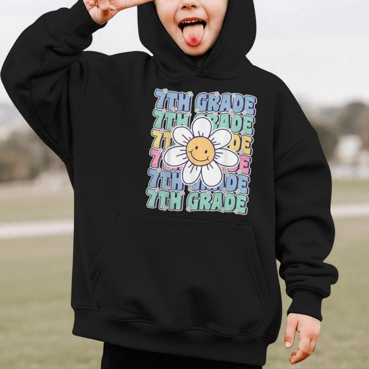 Groovy 7th Grade Back To School First Day Of Seventh Grade Graphic Kid Hoodie