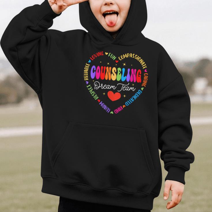 Groovy Counseling Dream Team Appreciation Back To School Graphic Kid Hoodie Groovy Counseling Dream Team Appreciation Back To School Graphic Kid Hoodie