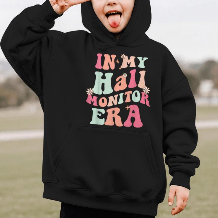 In My Hall Monitor Era School Student Back To School Groovy Graphic Kid Hoodie