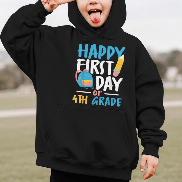 Happy First Day Of 4th Grade Student Back To School Graphic Kid Hoodie Happy First Day Of 4th Grade Student Back To School Graphic Kid Hoodie
