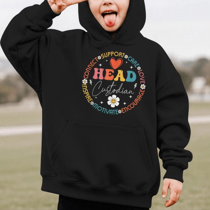 Head Custodian Appreciation Week Back To School Retro Groovy Graphic Kid Hoodie Head Custodian Appreciation Week Back To School Retro Groovy Graphic Kid Hoodie