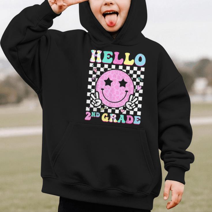 Hello 2nd Grade Groovy Back To School Second Grade Girls Kid Graphic Kid Hoodie Hello 2nd Grade Groovy Back To School Second Grade Girls Kid Graphic Kid Hoodie