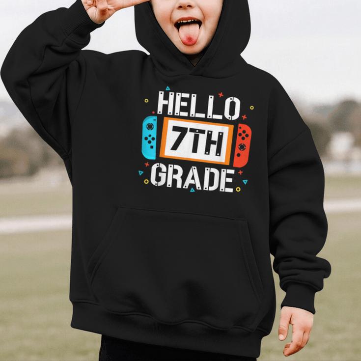 Hello 7th Grade Back To School Video Game Seventh Grade Boys Graphic Kid Hoodie Hello 7th Grade Back To School Video Game Seventh Grade Boys Graphic Kid Hoodie
