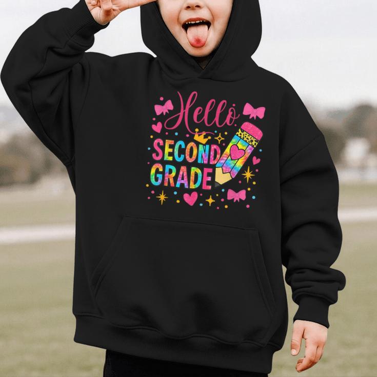 Hello Second Grade Colorful Pencil Tie Dye Back To School Graphic Kid Hoodie Hello Second Grade Colorful Pencil Tie Dye Back To School Graphic Kid Hoodie