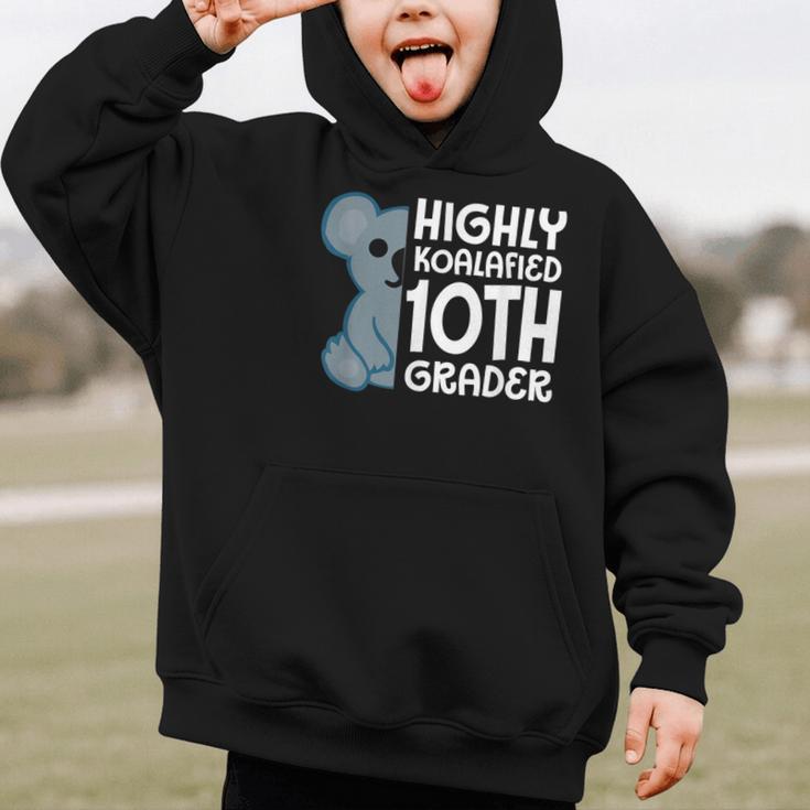 Highly Koalafied 10th Grader Koala Back To School Graphic Kid Hoodie Highly Koalafied 10th Grader Koala Back To School Graphic Kid Hoodie