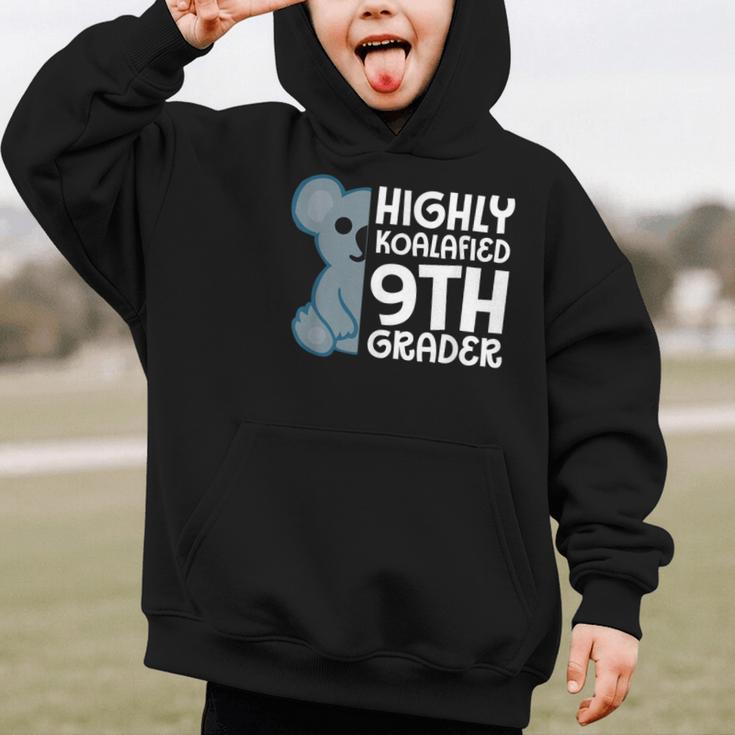 Highly Koalafied 9th Grader Koala Back To School Graphic Kid Hoodie Highly Koalafied 9th Grader Koala Back To School Graphic Kid Hoodie