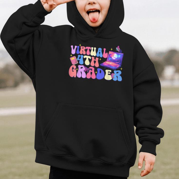 Homeschool 4th Grade Virtual 4th Grader Back To School Graphic Kid Hoodie Homeschool 4th Grade Virtual 4th Grader Back To School Graphic Kid Hoodie