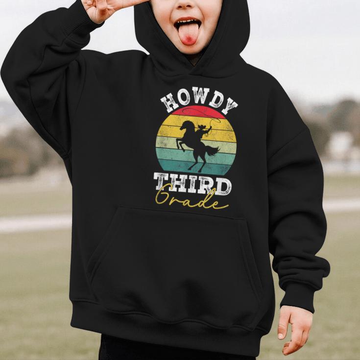 Howdy 3rd Grade Cowboy Western Back To School Third Grade Graphic Kid Hoodie Howdy 3rd Grade Cowboy Western Back To School Third Grade Graphic Kid Hoodie