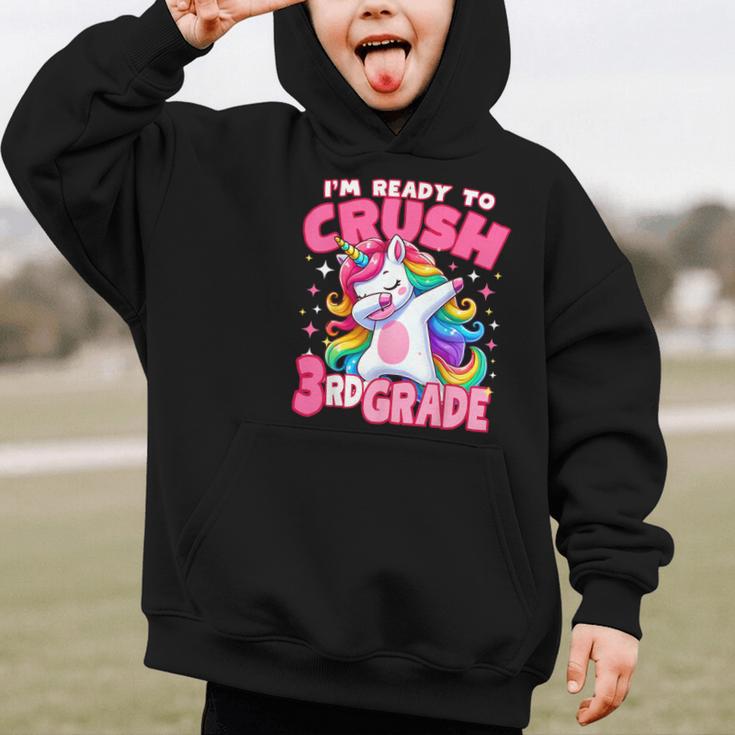 I'm Ready To Crush 3rd Grade Dabbing Unicorn Back To School Graphic Kid Hoodie I'm Ready To Crush 3rd Grade Dabbing Unicorn Back To School Graphic Kid Hoodie