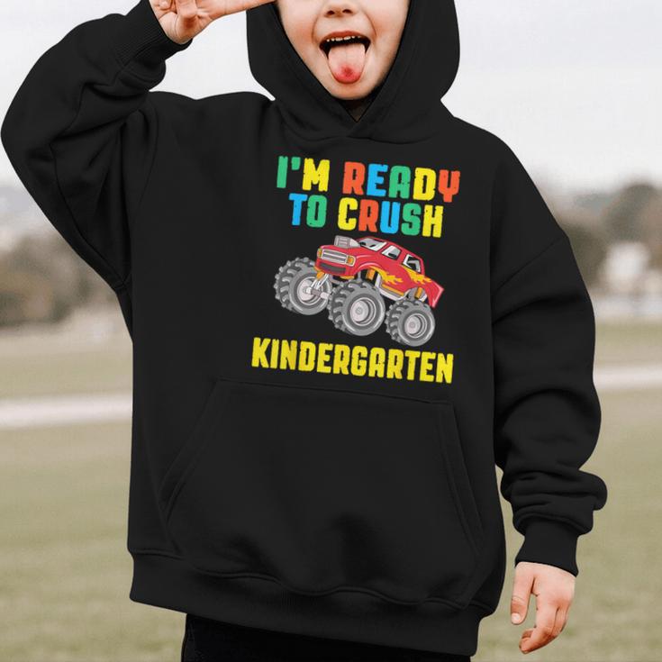 I'm Ready To Crush Kindergarten Dinosaur Back To School Boys Graphic Kid Hoodie I'm Ready To Crush Kindergarten Dinosaur Back To School Boys Graphic Kid Hoodie