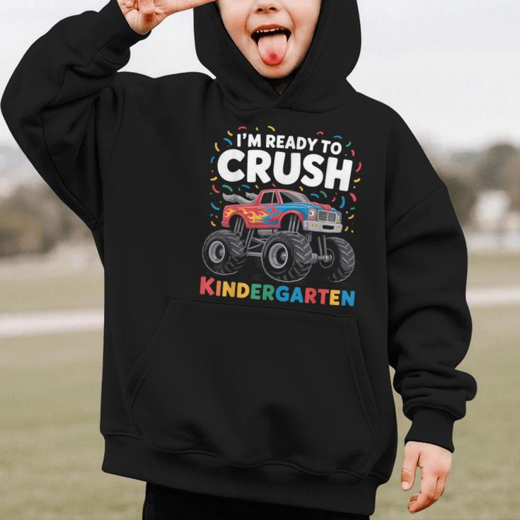 I'm Ready To Crush Kindergarten Monster Truck Back To School Graphic Kid Hoodie