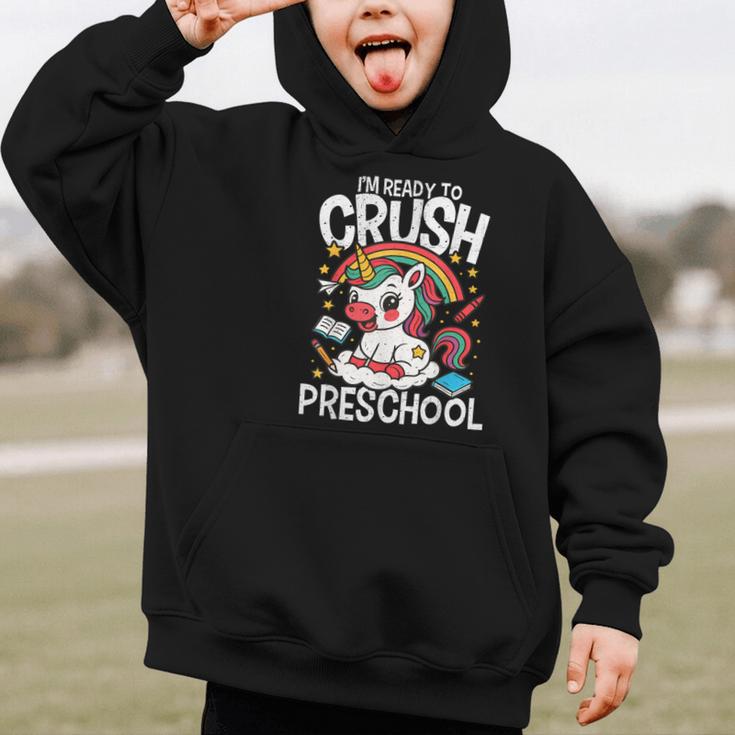 I'm Ready To Crush Preschool Unicorn Back To School Girls Graphic Kid Hoodie I'm Ready To Crush Preschool Unicorn Back To School Girls Graphic Kid Hoodie
